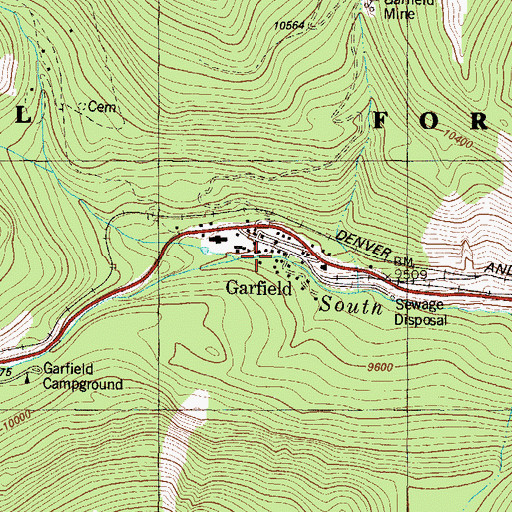Topographic Map of Garfield, CO