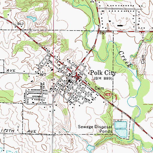 Topographic Map of Polk City (historical), IA