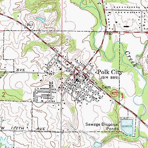 Topographic Map of Polk City Police Department, IA