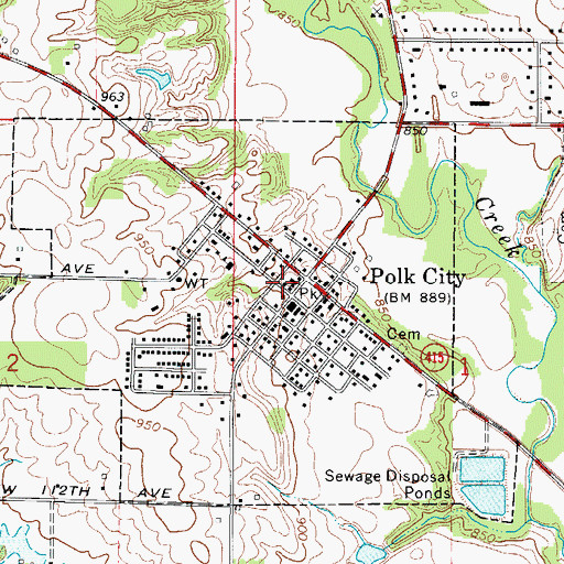 Topographic Map of Polk City Volunteer Fire and Rescue Department, IA