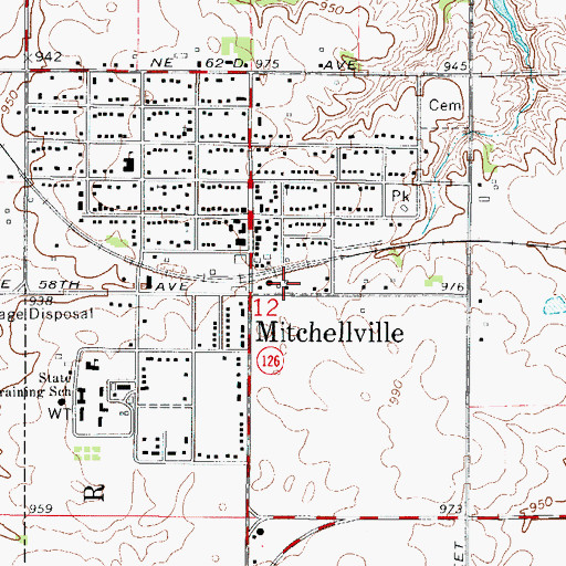 Topographic Map of Heartland Co-op Elevator, IA