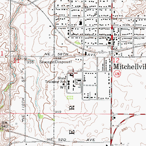 Topographic Map of Iowa Correctional Institution for Women, IA