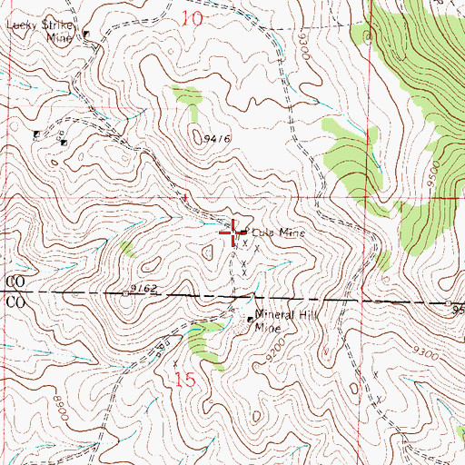 Topographic Map of Lula Mine, CO