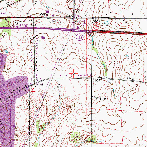 Topographic Map of Oakwood United Methodist Church, IA