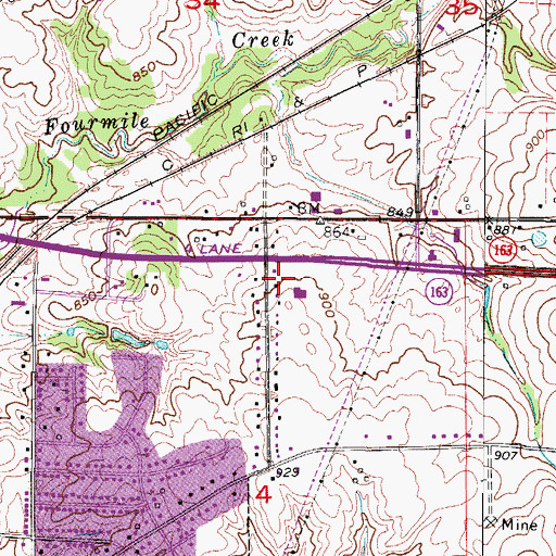 Topographic Map of Berean Assembly of God Church, IA