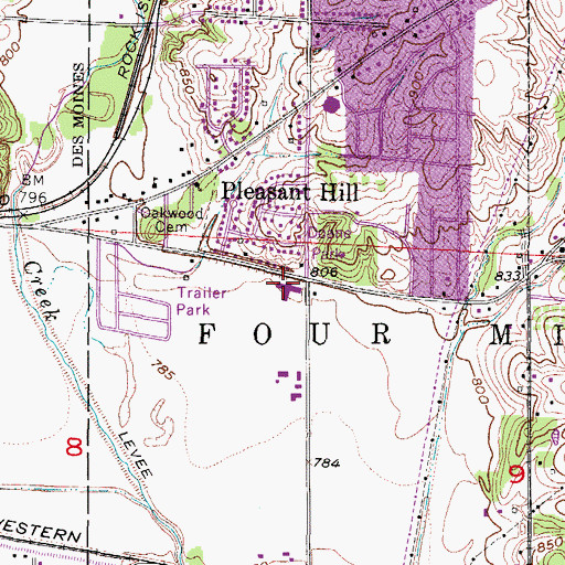Topographic Map of Parkridge Nursing and Rehab Center, IA