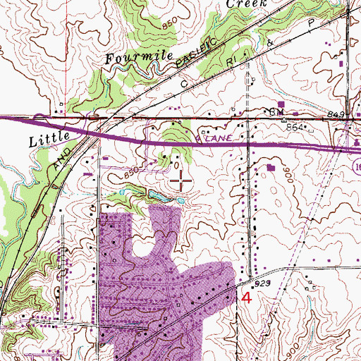 Topographic Map of Pleasant Hill Police Department, IA