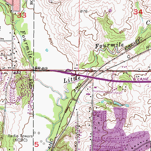 Topographic Map of Copper Creek Golf Course, IA
