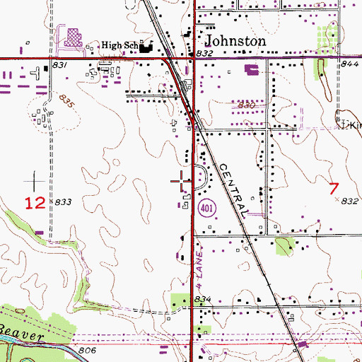 Topographic Map of Village Square Mall, IA