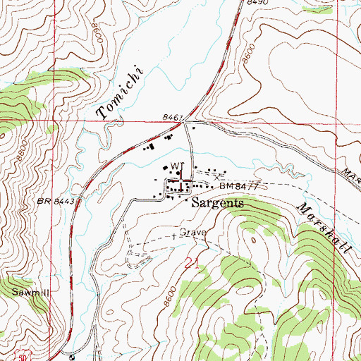 Topographic Map of Sargents, CO