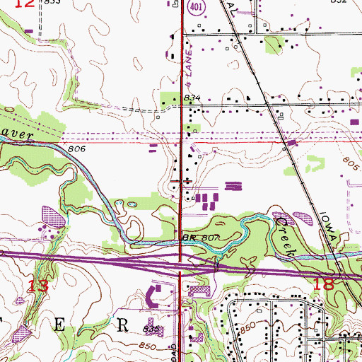 Topographic Map of Johnston Foot and Ankle Clinic, IA