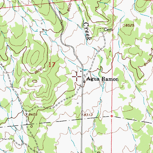 Topographic Map of Agua Ramon, CO