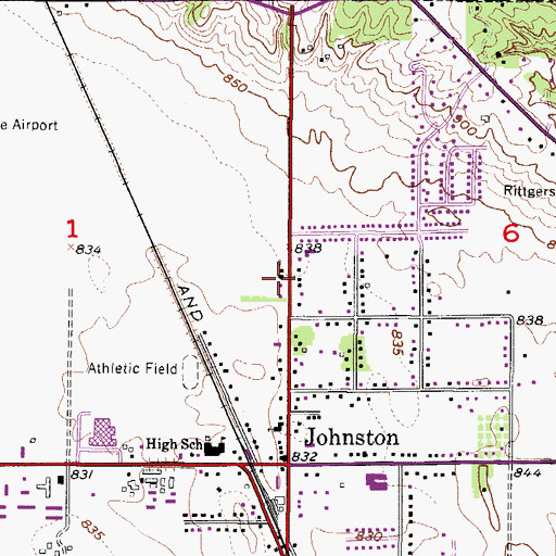 Topographic Map of Saint Paul Presbyterian Church, IA