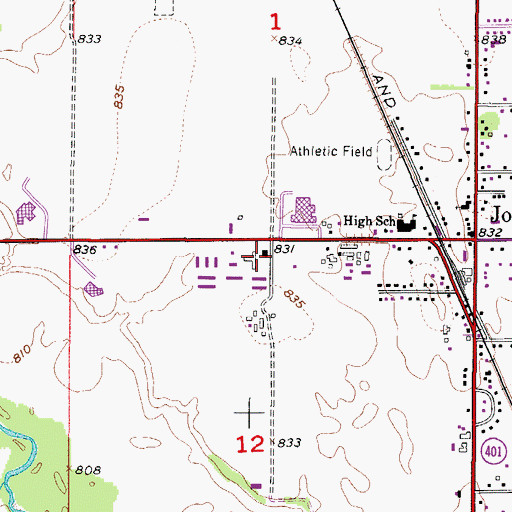 Topographic Map of Henry A Wallace Elementary School, IA