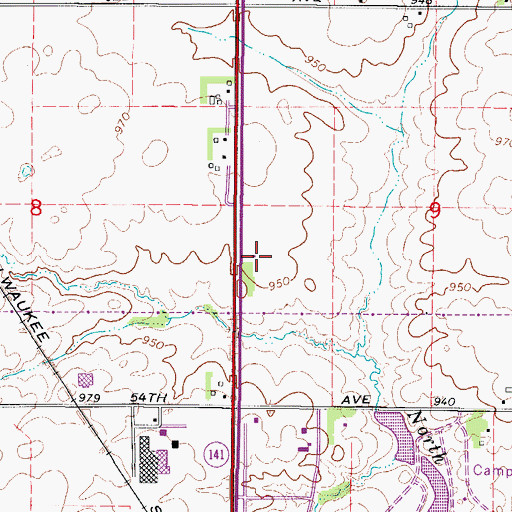 Topographic Map of Park View Village Mobile Home Park, IA