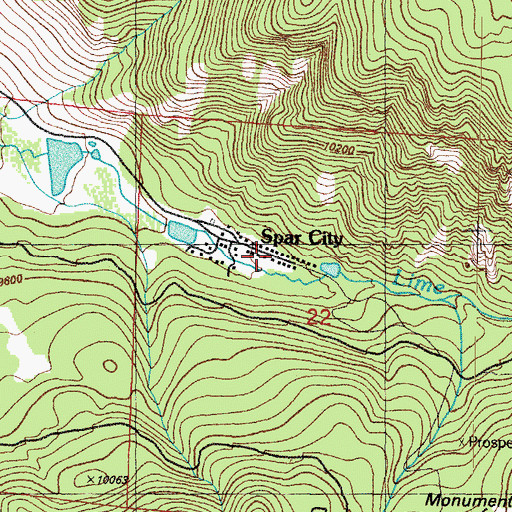 Topographic Map of Spar City, CO