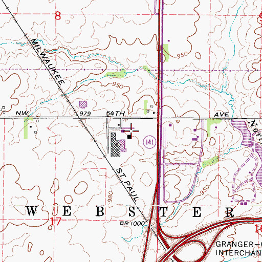 Topographic Map of Metro West Learning Academy, IA