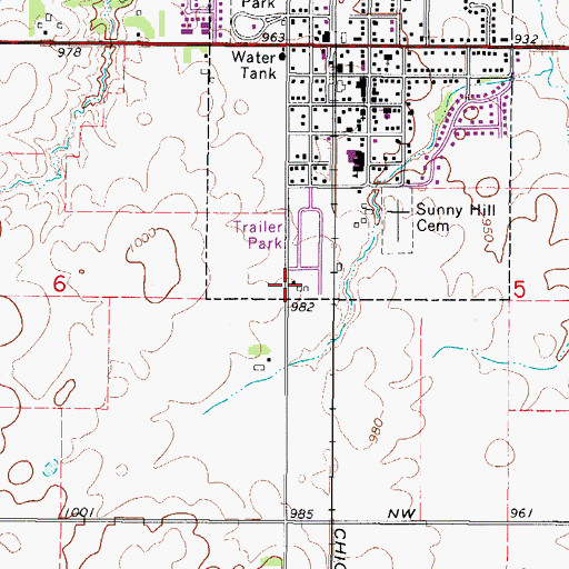 Topographic Map of Saint Peter Lutheran Church, IA