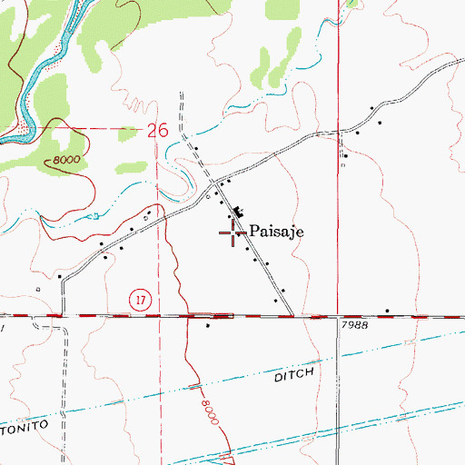Topographic Map of Paisaje, CO