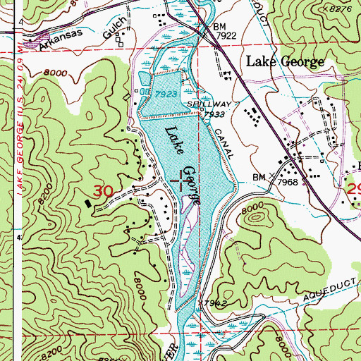 Topographic Map of Lake George, CO