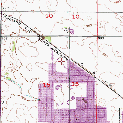 Topographic Map of Greentree Park, IA