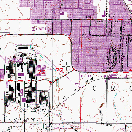 Topographic Map of Westside Park, IA