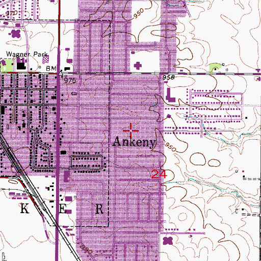 Topographic Map of Sunrise Park, IA