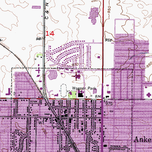 Topographic Map of Terrace Elementary School, IA