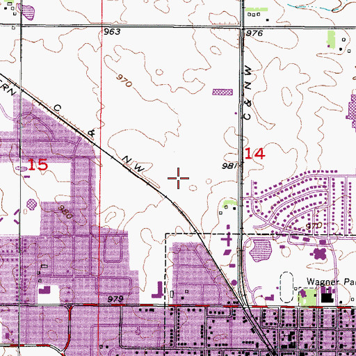 Topographic Map of Prairie Ridge Middle School, IA