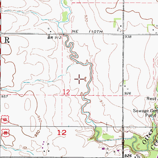 Topographic Map of Briarwood Golf Course, IA