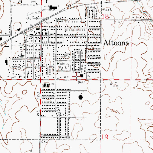 Topographic Map of Community Church of Christ, IA