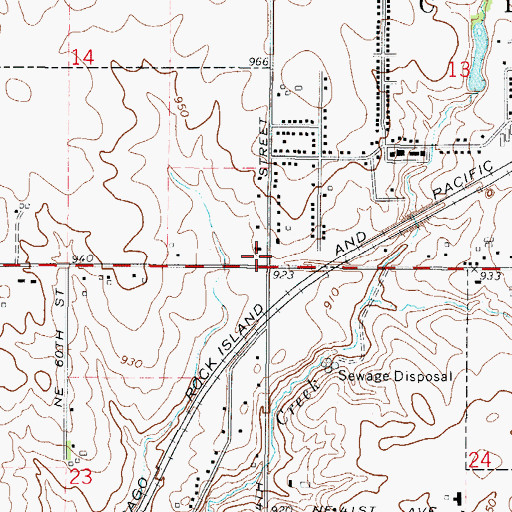 Topographic Map of Church of the Cross, IA