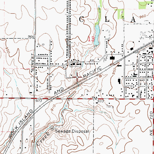Topographic Map of Lions Park, IA