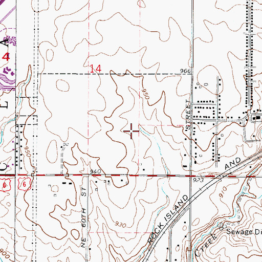 Topographic Map of Adventureland Estates, IA