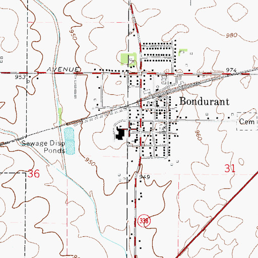 Topographic Map of Federated Church, IA