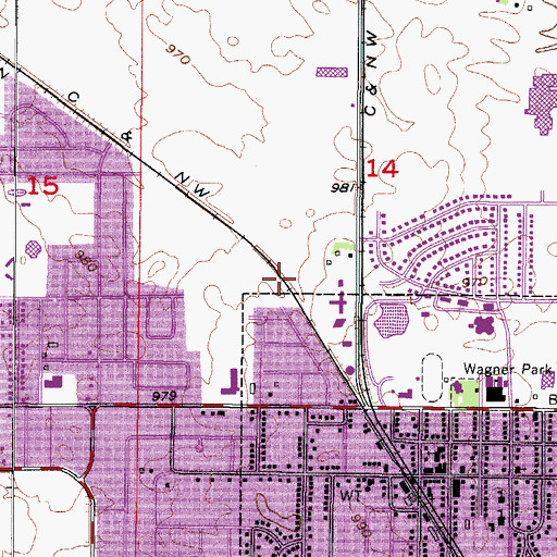 Topographic Map of Church of the Nazarene, IA