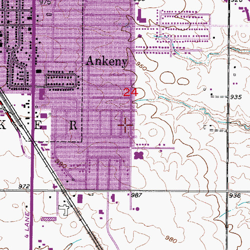 Topographic Map of Des Moines Church of God, IA