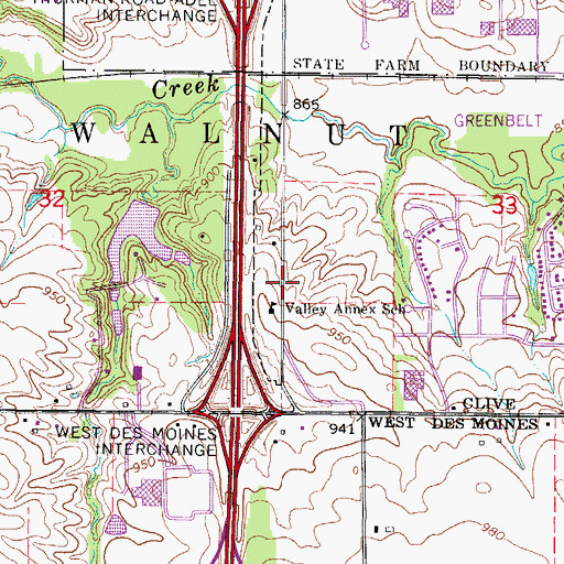 Topographic Map of Mercy West Pediatric Clinic, IA