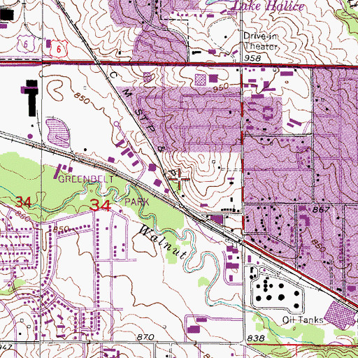 Topographic Map of Westview Bend Park, IA