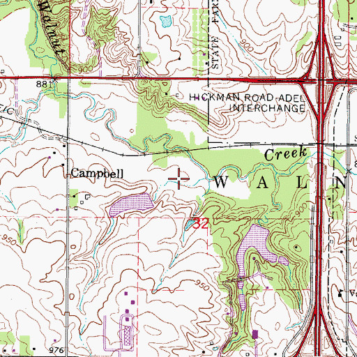 Topographic Map of Campbell Recreation Area, IA