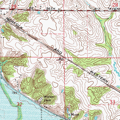 Topographic Map of Carleton (historical), IA