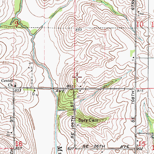 Topographic Map of Camp Post Office (historical), IA