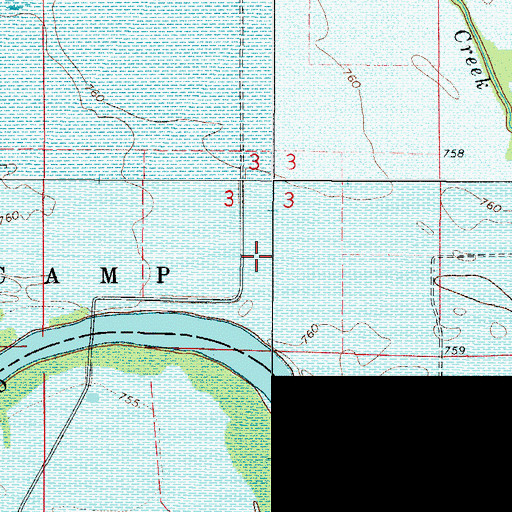 Topographic Map of Freel Post Office (historical), IA