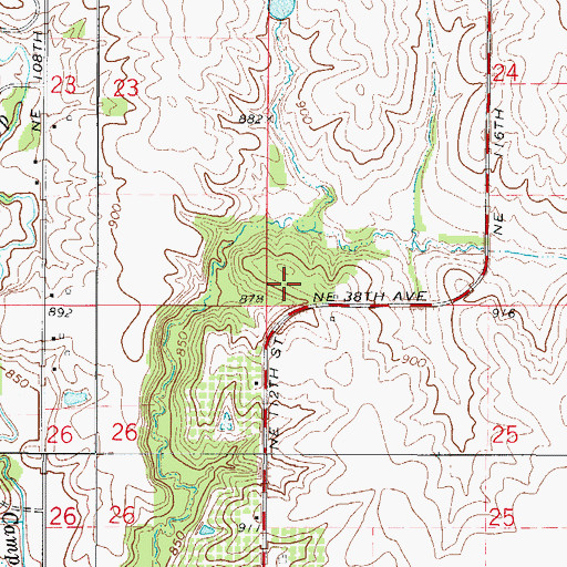 Topographic Map of Apple Grove Post Office (historical), IA