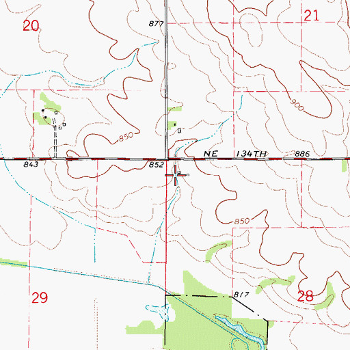 Topographic Map of Oldfield Post Office (historical), IA