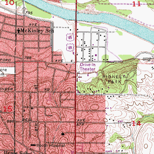 Topographic Map of Sevastapol Post Office (historical), IA