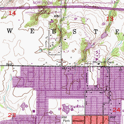 Topographic Map of McDevitt Post Office (historical), IA