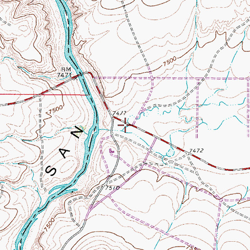 Topographic Map of Culebra Creek, CO