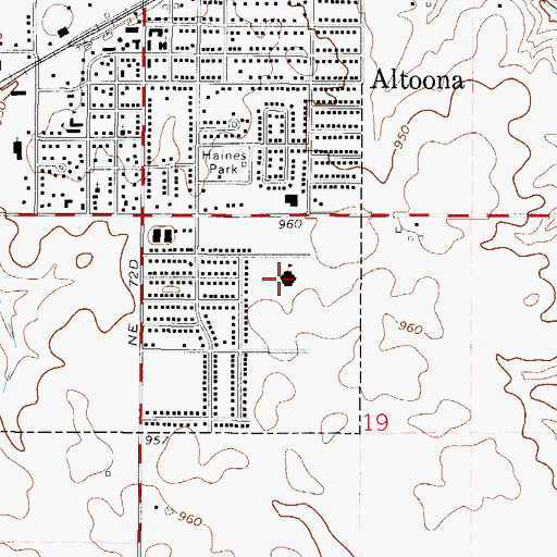 Topographic Map of Centennial Elementary School, IA
