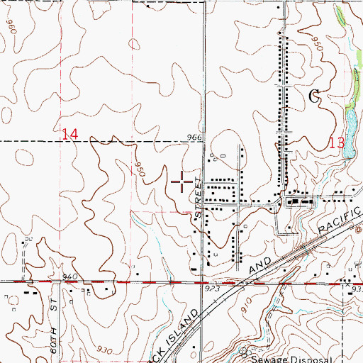 Topographic Map of Willowbrook Elementary School, IA